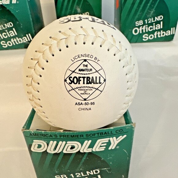 Dudley Spalding LOT OF 4 Leather Softball White SB12LND Cork Core 12" New In Box - Picture 3 of 5